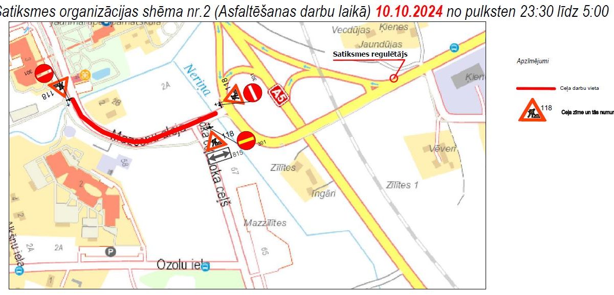 Naktī no 10. uz 11.oktobri – slēgta satiksme