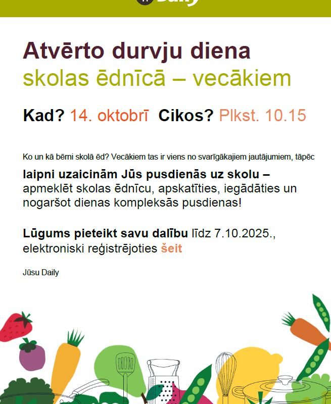 “Atvērtās durvis 2025″skolas ēdnīcā