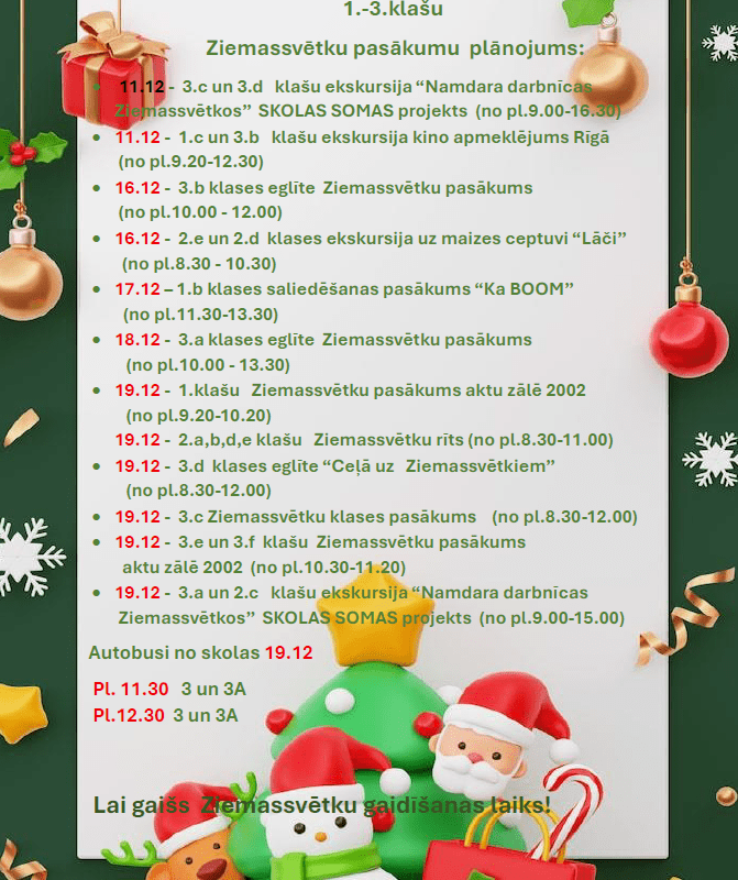 Ziemassvētku laiks 1.-3.klasēm