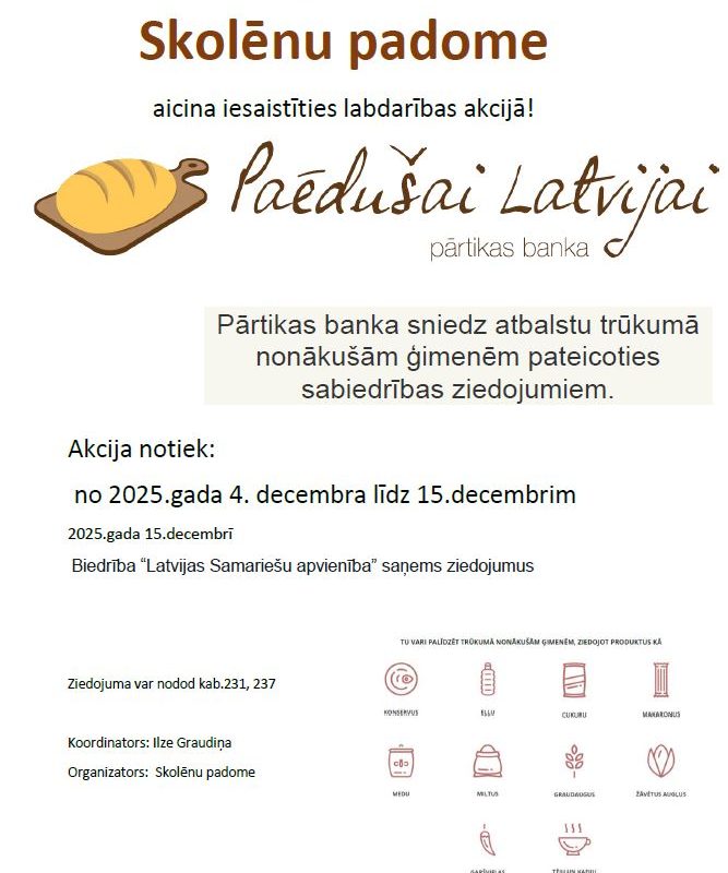 Iesaisties akcijā “Paēdušai Latvijai”