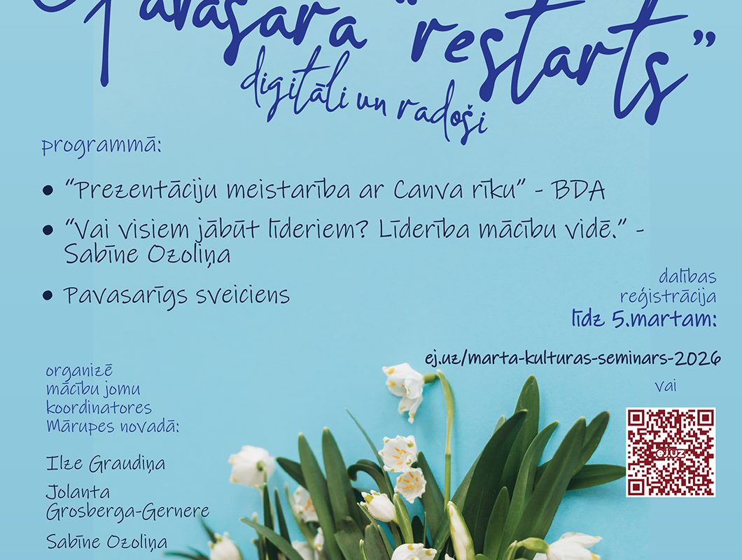 Pavasara seminārs kultūras un sociālos zinību, vēstures skolotājiem