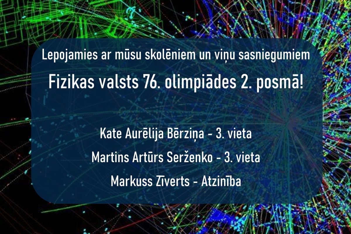 Skolēni gūst panākumus Fizikas valsts 76.olimpiādes 2. posmā!