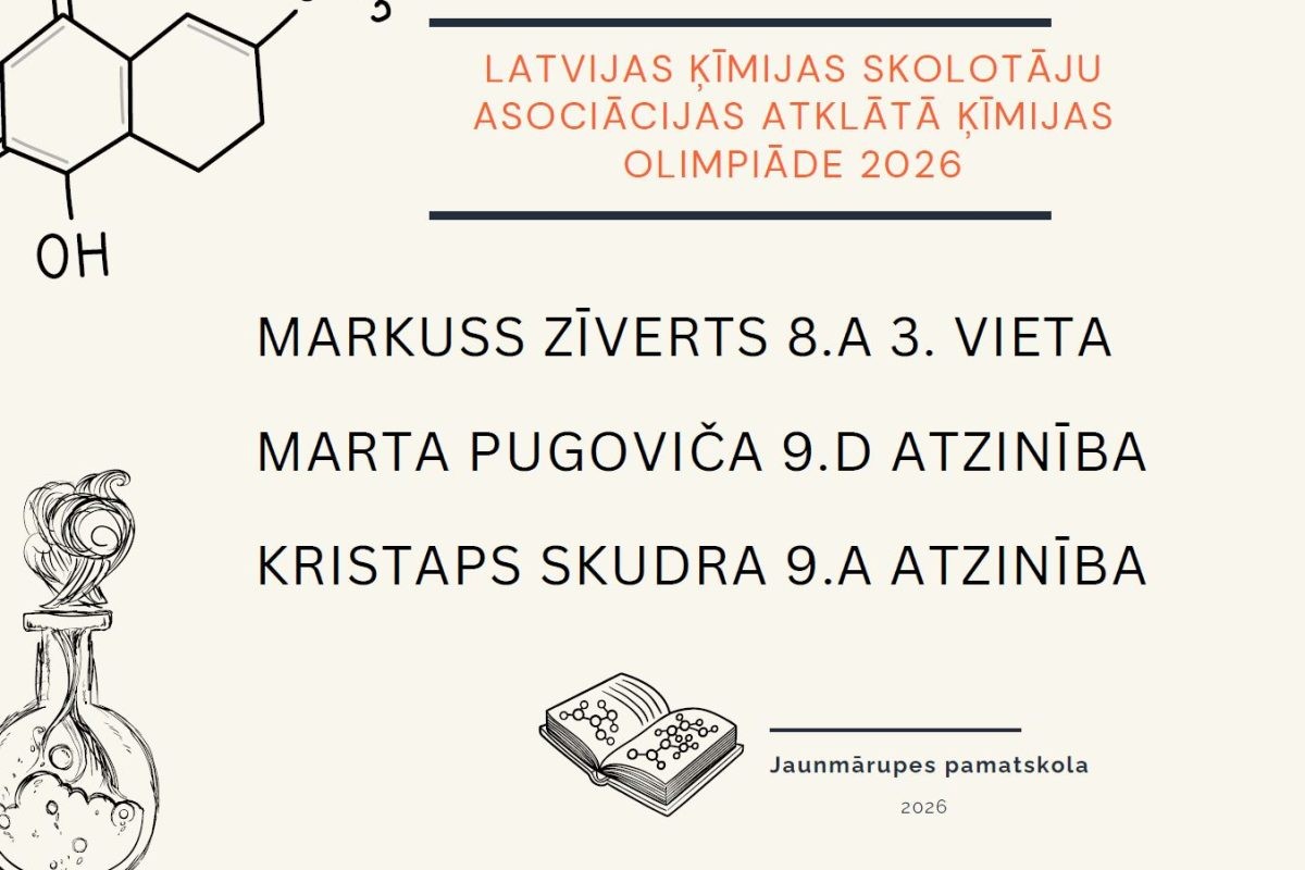 Izcili rezultāti valsts līmenī Atklātajā ķīmijas olimpiādē
