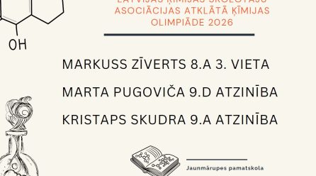 Izcili rezultāti valsts līmenī Atklātajā ķīmijas olimpiādē