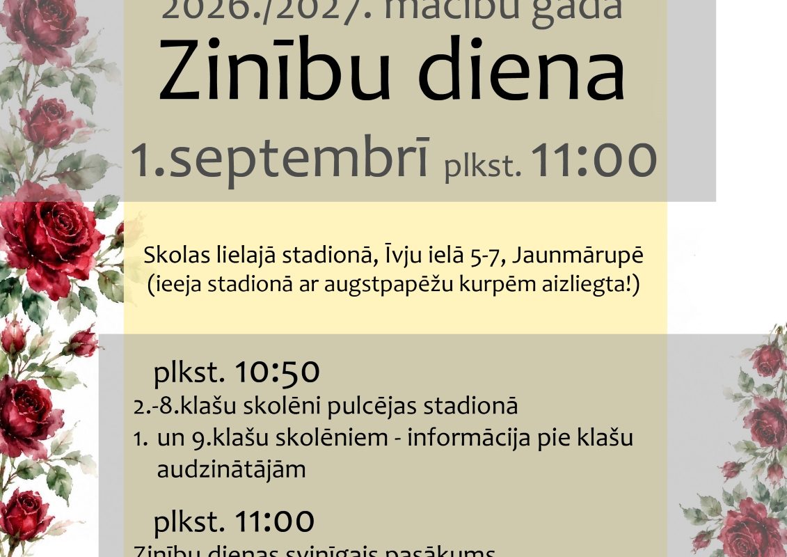 2026./2027. mācību gada Zinību diena