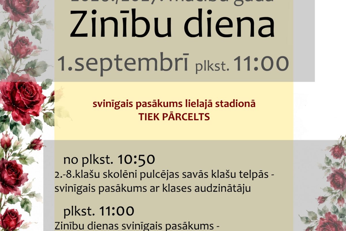 2026./2027. mācību gada Zinību diena