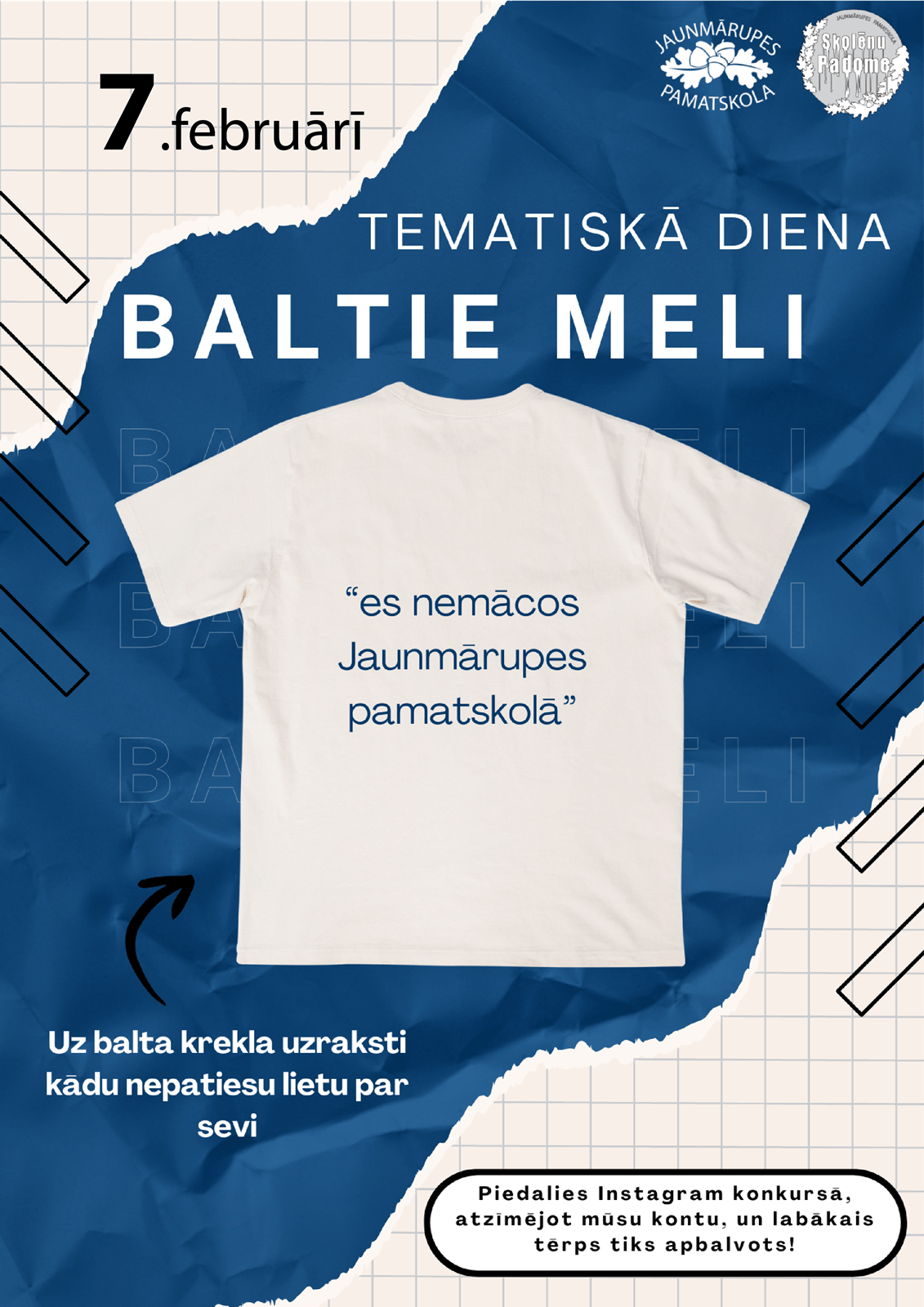 Tematiskā diena “Baltie meli” plakāts