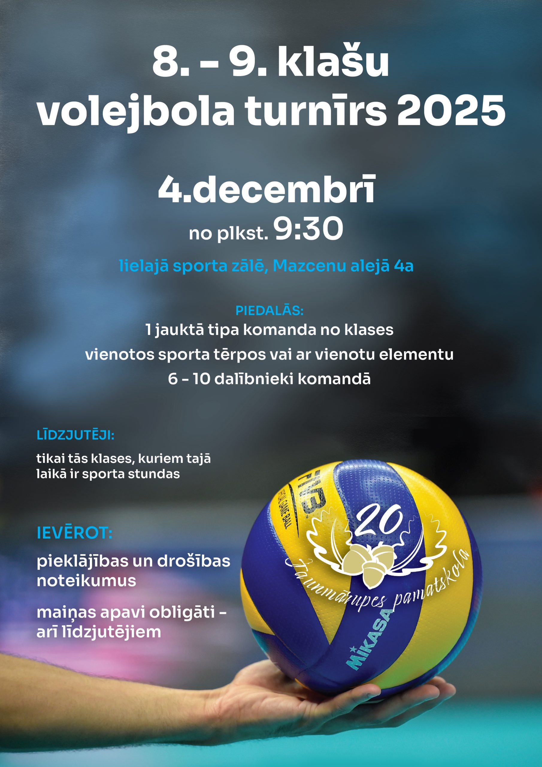 Volejbola turnīrs 8.-9.klašu skolēniem 2025