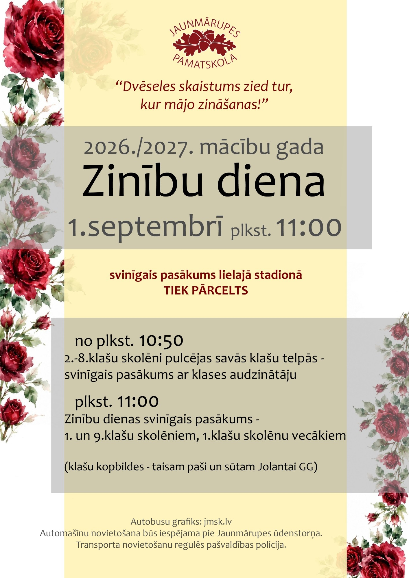 2026./2027. mācību gada Zinību diena