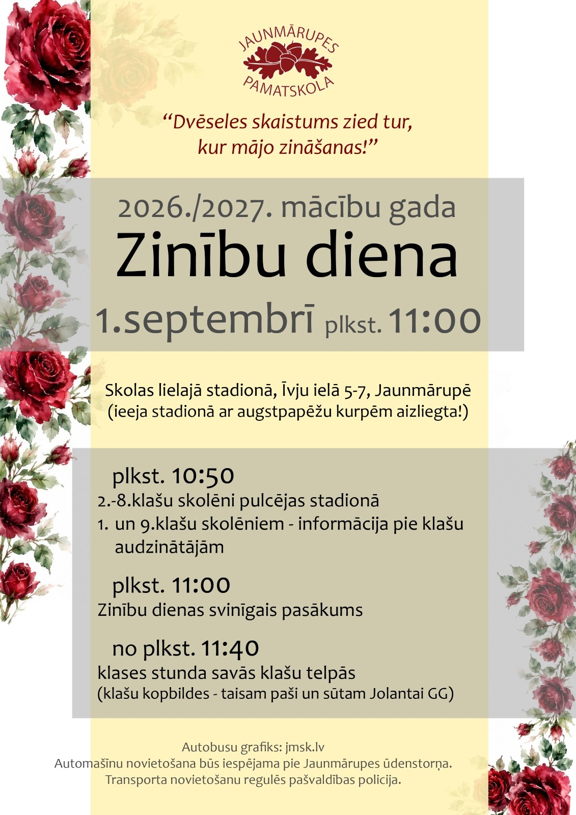 2026./2027. mācību gada Zinību diena