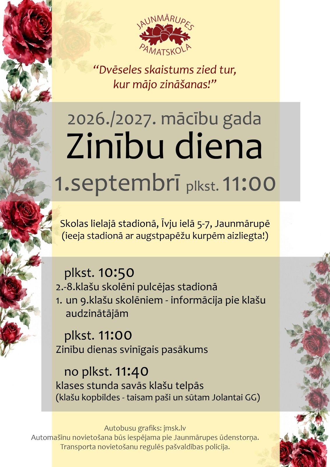 2026./2027. mācību gada Zinību diena