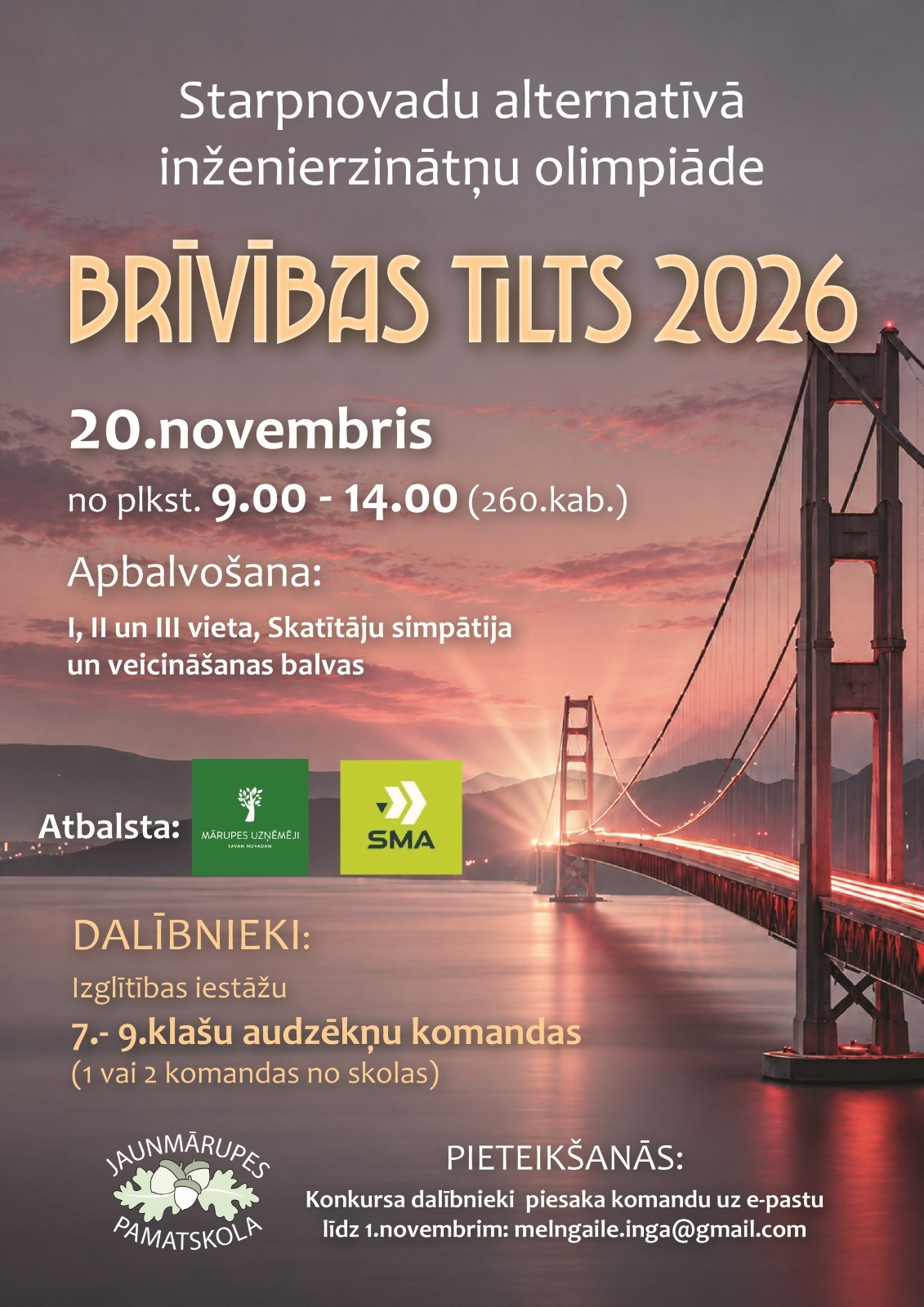 Piesakies inženierzinātņu olimpiādei “Brīvības tilts 2026”