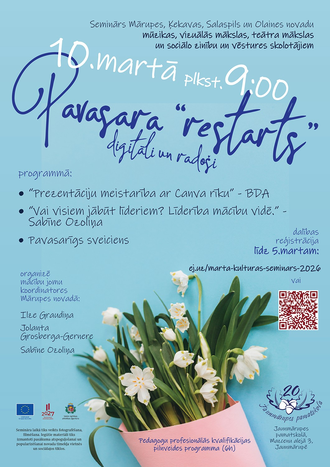 Pavasara seminārs kultūras un sociālos zinību, vēstures skolotājiem