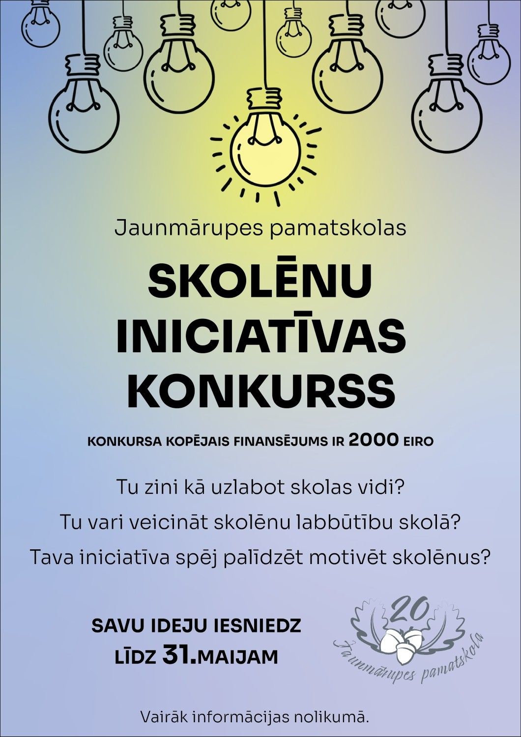 Piesaki savu ideju skolēnu iniciatīvu konkursam!