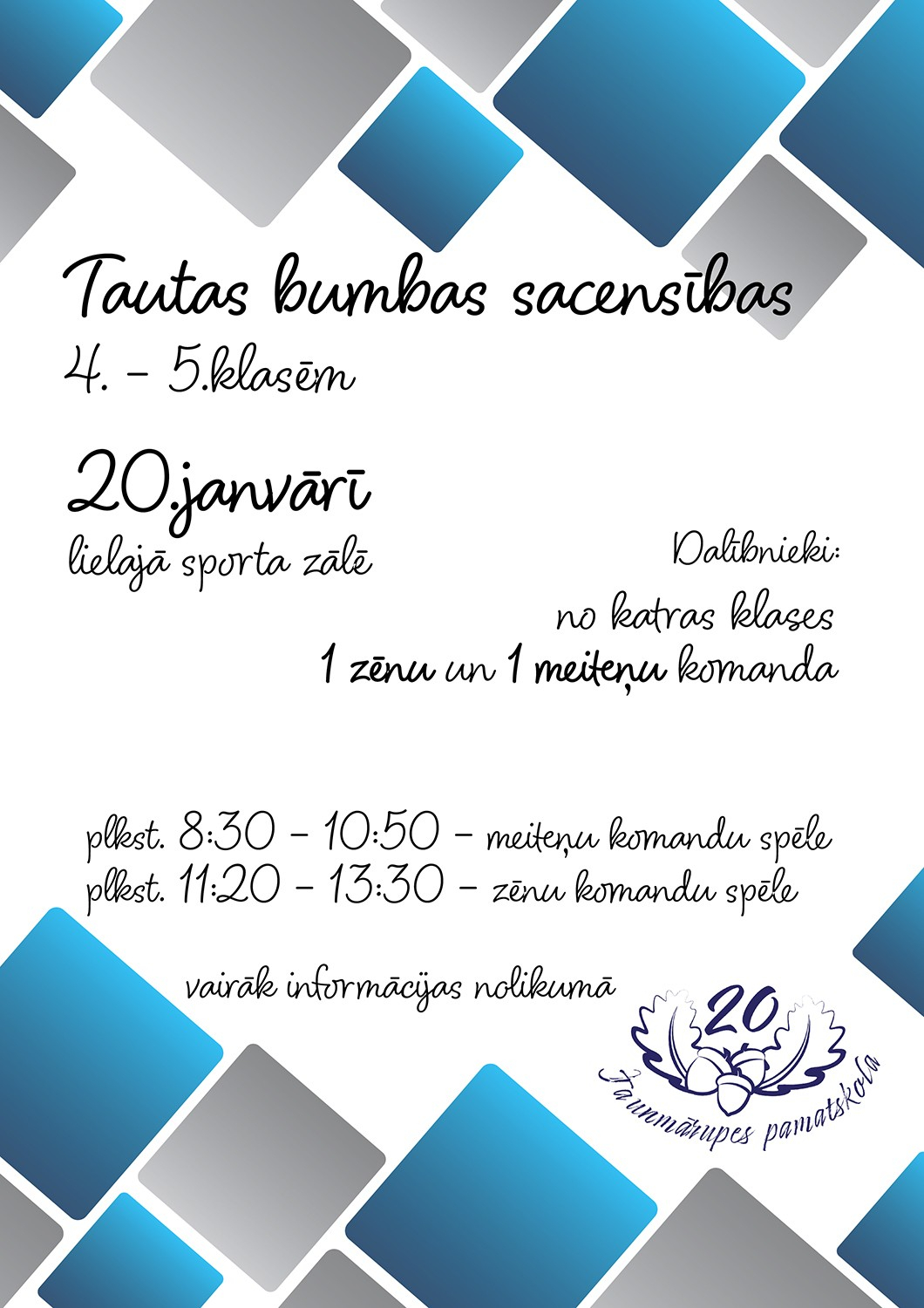 Tautas bumbas sacensības 4.-5.klasēm