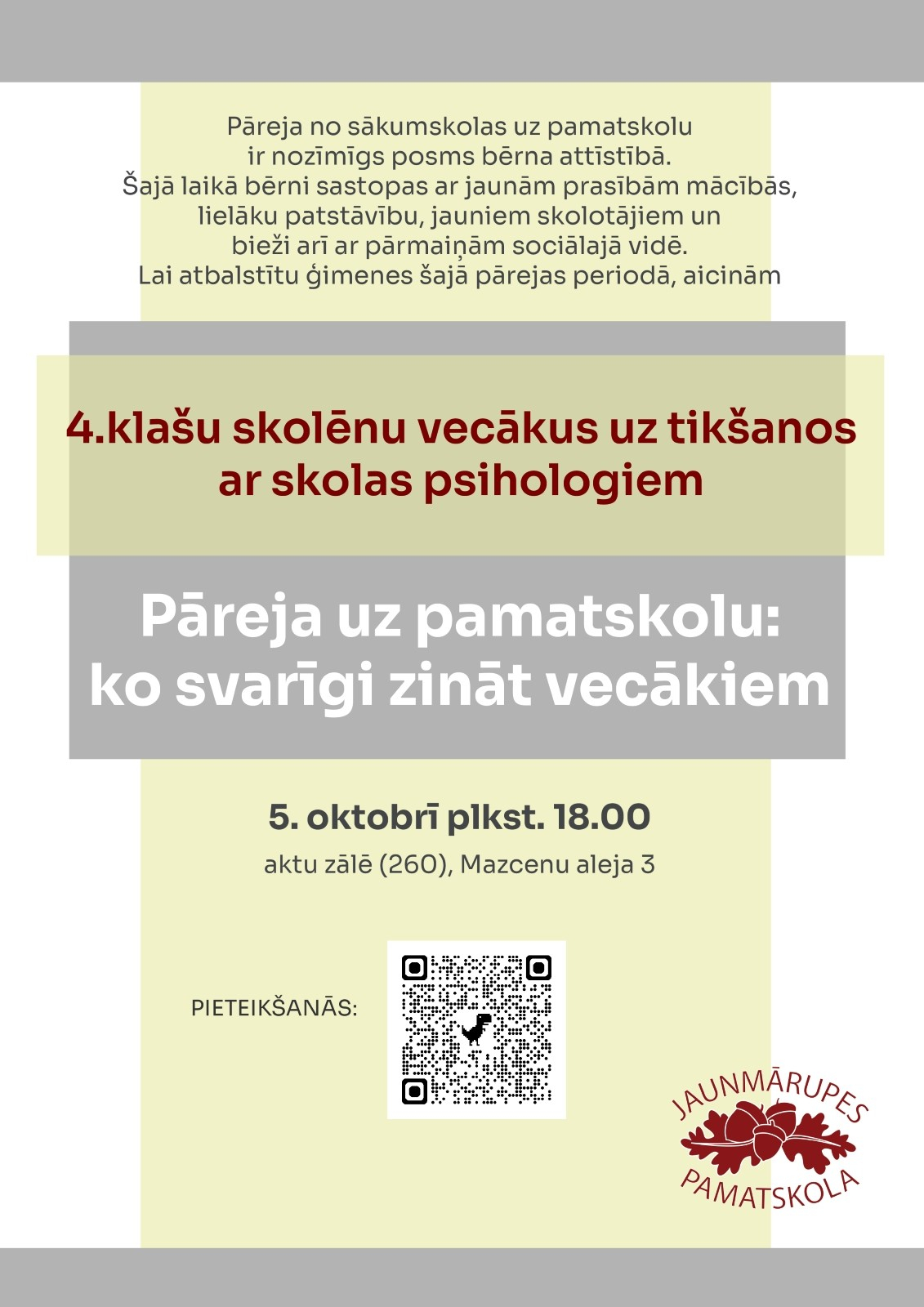 4.klašu vecāku tikšanās ar skolas psihologu